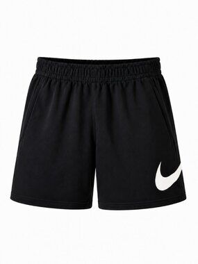 Nike Black Oversized Swoosh Fleece Shorts Men's Medium